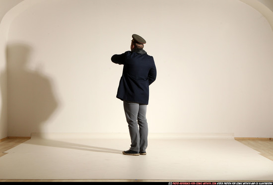 Man Adult Muscular White Moving poses Army Fighting with shotgun