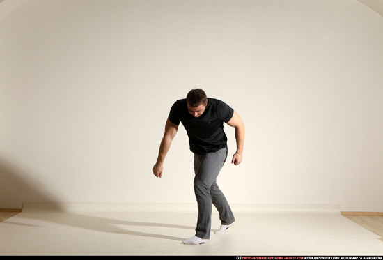 Man Adult Muscular White Throwing Moving poses Casual