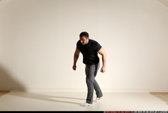 Man Adult Muscular White Throwing Moving poses Casual