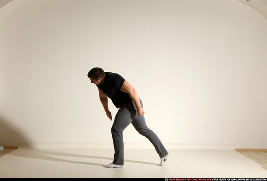 Man Adult Muscular White Throwing Moving poses Casual