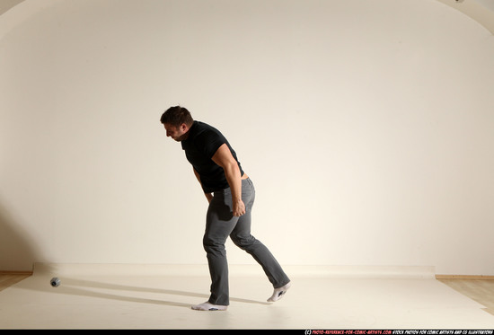 Man Adult Muscular White Throwing Moving poses Casual