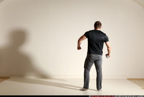 Man Adult Muscular White Throwing Moving poses Casual