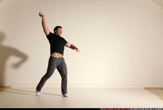 Man Adult Muscular White Throwing Moving poses Casual