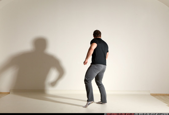 Man Adult Muscular White Throwing Moving poses Casual