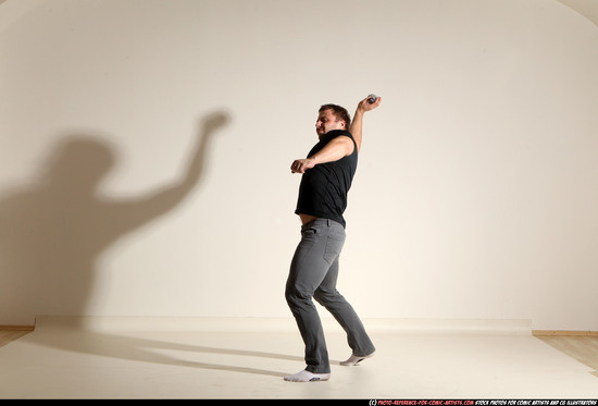 Man Adult Muscular White Throwing Moving poses Casual