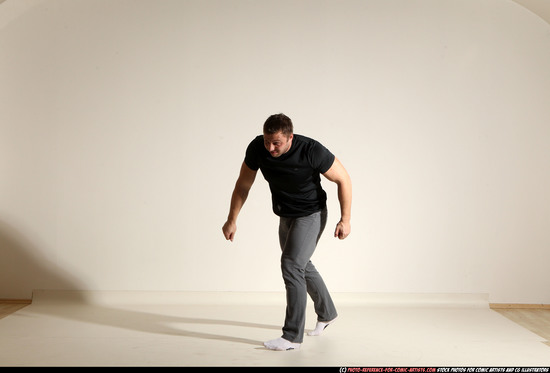 Man Adult Muscular White Throwing Moving poses Casual