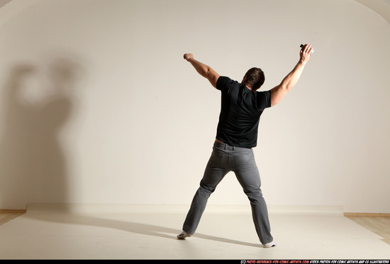 Man Adult Muscular White Throwing Moving poses Casual