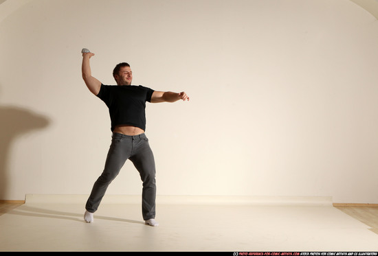 Man Adult Muscular White Throwing Moving poses Casual