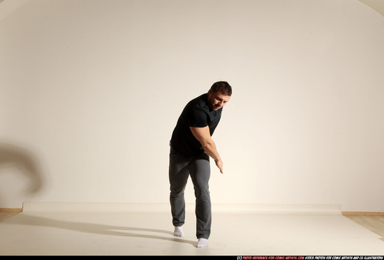 Man Adult Muscular White Throwing Moving poses Casual