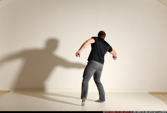 Man Adult Muscular White Throwing Moving poses Casual