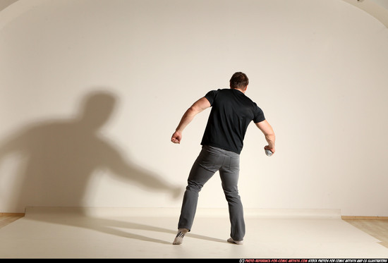 Man Adult Muscular White Throwing Moving poses Casual