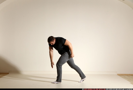 Man Adult Muscular White Throwing Moving poses Casual