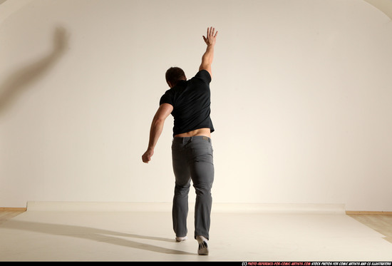 Man Adult Muscular White Throwing Moving poses Casual