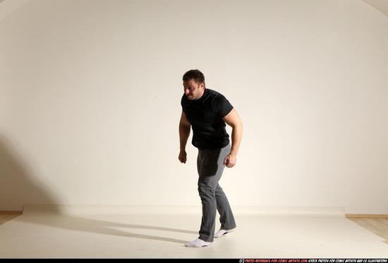 Man Adult Muscular White Throwing Moving poses Casual