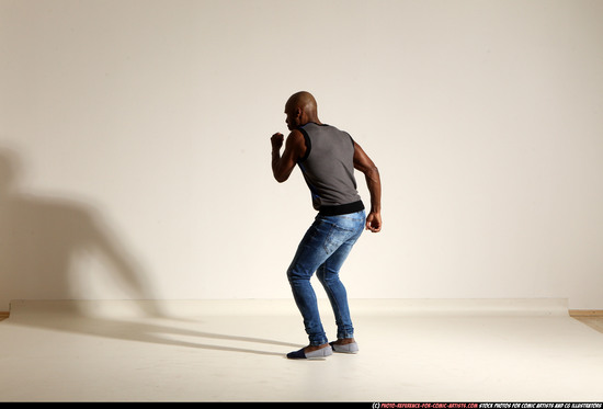 Man Adult Athletic Black Moving poses Casual Dance