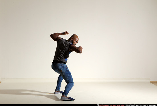 Man Adult Athletic Black Moving poses Casual Dance