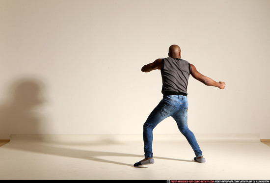 Man Adult Athletic Black Moving poses Casual Dance