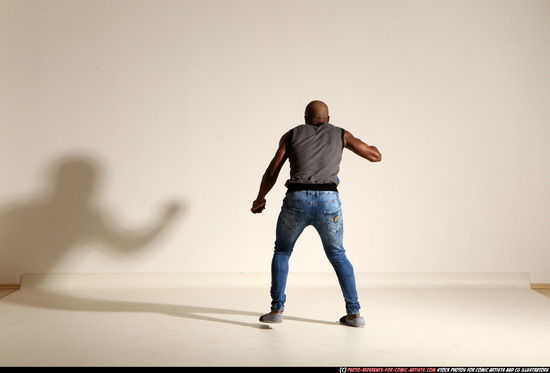 Man Adult Athletic Black Moving poses Casual Dance