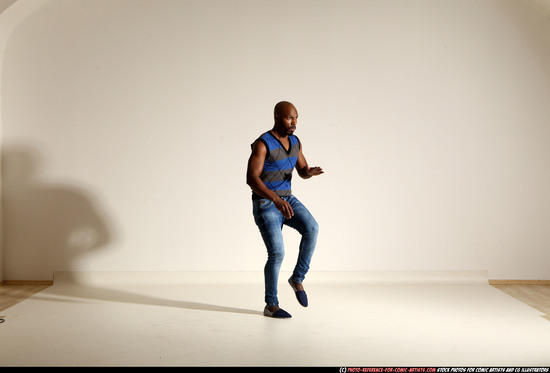 Man Adult Athletic Black Moving poses Casual Dance