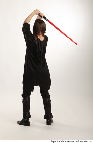 Woman Adult Average White Fighting with sword Standing poses Casual