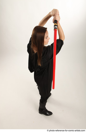 Woman Adult Average White Fighting with sword Standing poses Casual