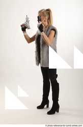 Man Adult Average White Fighting with gun Standing poses Coat