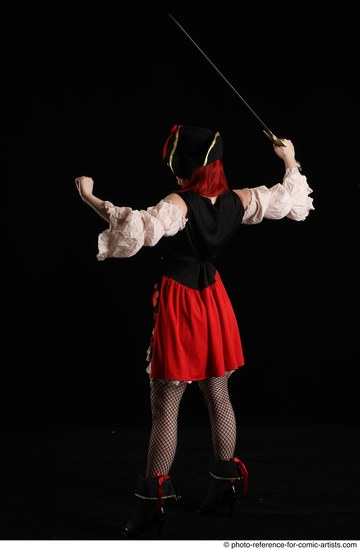 Woman Adult Average White Fighting with sword Standing poses Casual