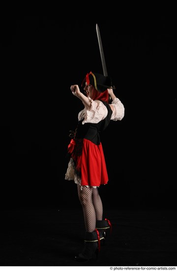 Woman Adult Average White Fighting with sword Standing poses Casual