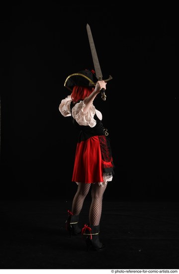 Woman Adult Average White Fighting with sword Standing poses Casual