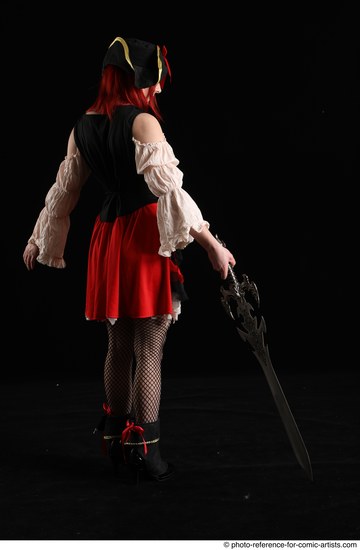 Woman Adult Average White Fighting with sword Standing poses Casual