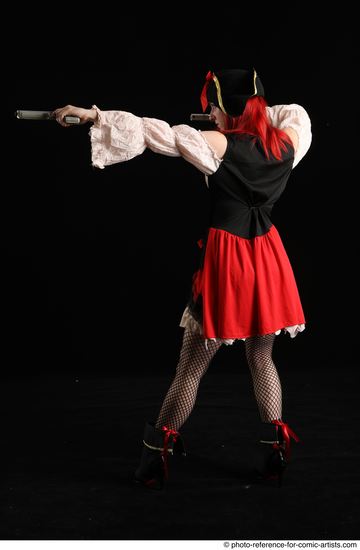 Woman Adult Average White Fighting with gun Standing poses Casual