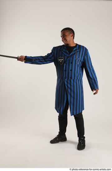 Man Adult Average Black Fighting with sword Standing poses Casual