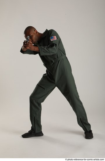 Man Adult Average Black Fighting without gun Standing poses Army