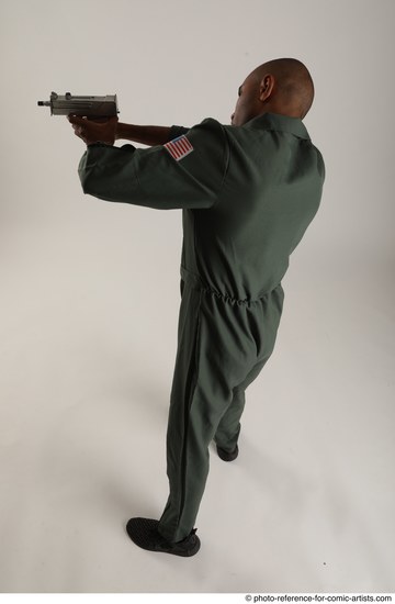 Man Adult Average Black Fighting without gun Standing poses Army