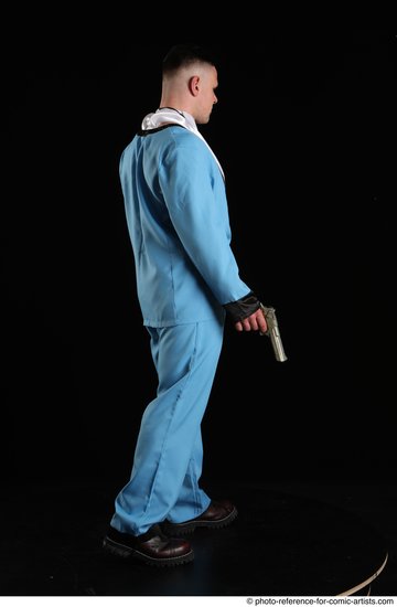 Man Adult Muscular White Fighting with gun Standing poses Business