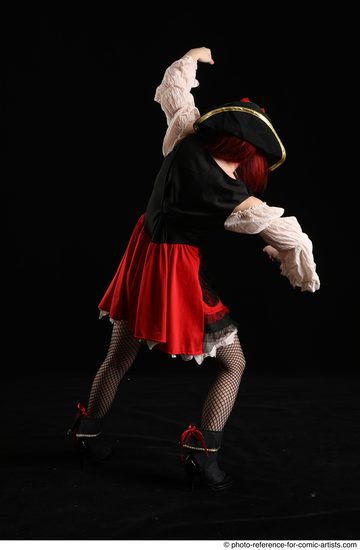 Woman Adult Average White Fighting with knife Standing poses Casual