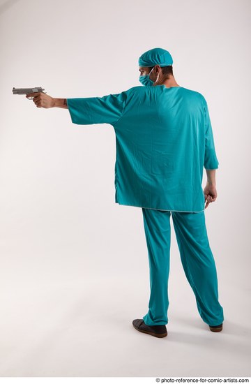 Man Adult Average White Fighting with gun Standing poses Casual