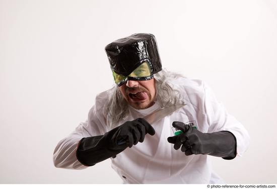 Man Adult Average White Fighting with knife Standing poses Casual