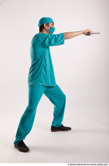 Man Adult Average White Fighting with gun Standing poses Casual