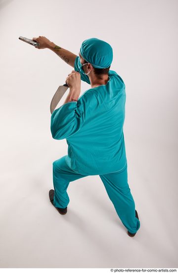 Man Adult Average White Fighting with gun Standing poses Casual