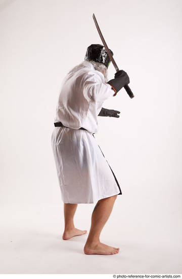 Man Adult Chubby White Fighting with sword Standing poses Casual