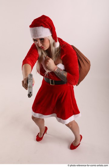 Woman Adult Average White Fighting with gun Standing poses Coat