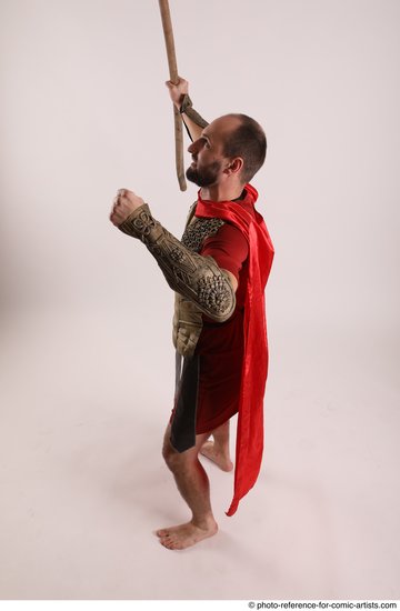 Man Adult Athletic White Fighting with spear Standing poses Casual