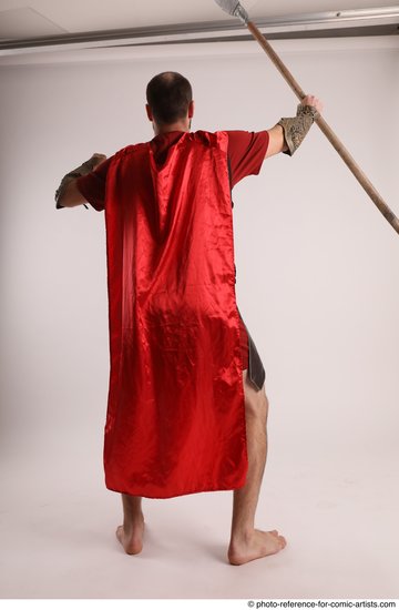 Man Adult Athletic White Fighting with spear Standing poses Casual