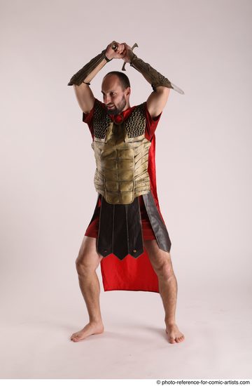 Man Adult Average White Fighting with sword Standing poses Casual