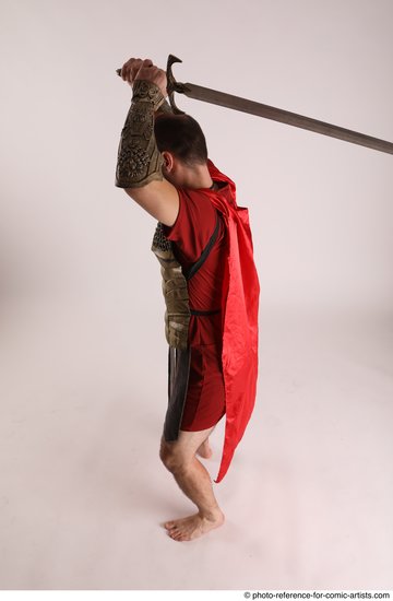 Man Adult Average White Fighting with sword Standing poses Casual