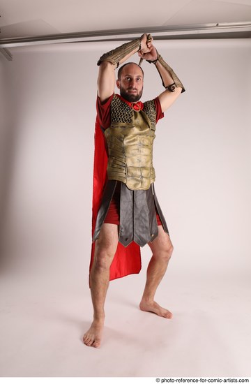 Man Adult Average White Fighting with sword Standing poses Casual