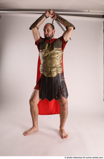 Man Adult Average White Fighting with sword Standing poses Casual