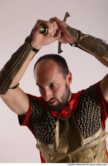 Man Adult Average White Fighting with sword Standing poses Casual