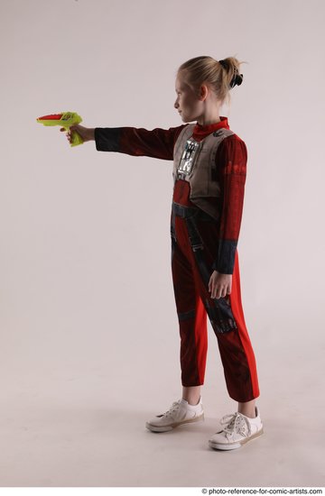 Woman Young Athletic White Fighting with gun Standing poses Army